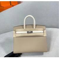 Reasonable Price Hermes Original Togo Leather HB30O light gray&white