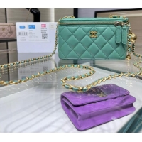 Top Design CHANEL VANITY WITH CHAIN 68106 green