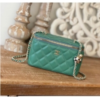 New Fashion CHANEL VANITY WITH CHAIN 81242 green