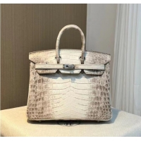 Hermes Birkin 30CM Original South African Nile Crocodile Leather Bag BK30 White&Gray 