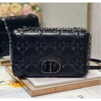 Top Quality MEDIUM DIOR CARO BAG Cannage Calfskin with Diamond Motif M9241UW black&black