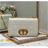 Shop Promotional MEDIUM DIOR CARO BAG Cannage Calfskin with Diamond Motif M9242UW white&gold