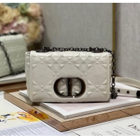 Super Quality SMALL DIOR CARO BAG Cannage Calfskin with Diamond Motif M9243UW white&black