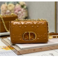 Grade Design SMALL DIOR CARO BAG Cannage Calfskin with Diamond Motif M9243UW brown&gold