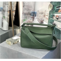 Top Quality Loewe Puzzle Bag Leather 1310 blackish green