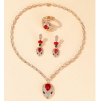 Shop Inexpensive BVLGARI Necklace & Earrings &Ring One Set BNE11241