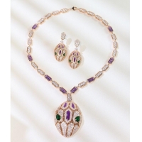 Reasonable Price BVLGARI Necklace & Earrings One Set BNE11244