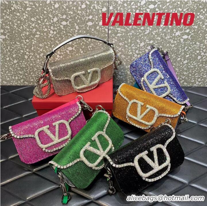 Buy Promotional Valentino MINI LOCO imitation crystal shoulder bag WB0K55 Silver