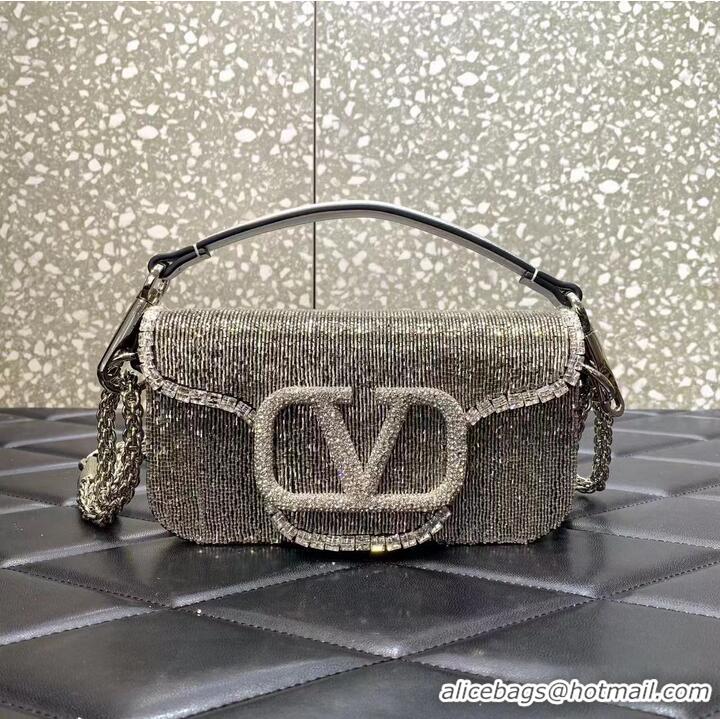 Buy Promotional Valentino MINI LOCO imitation crystal shoulder bag WB0K55 Silver