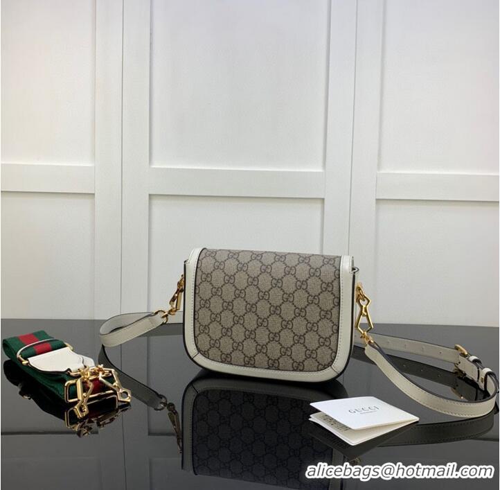 Famous Brand Gucci Horsebit 1955 GG mini bag 658574 white