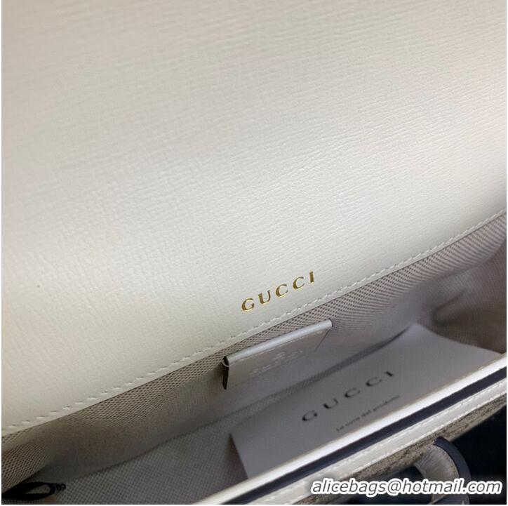 Famous Brand Gucci Horsebit 1955 GG mini bag 658574 white