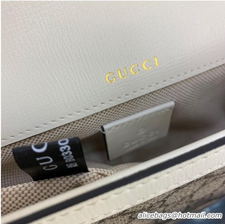 Famous Brand Gucci Horsebit 1955 GG mini bag 658574 white