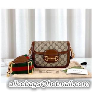 Unique Discount Gucci Horsebit 1955 GG mini bag 658574 brown