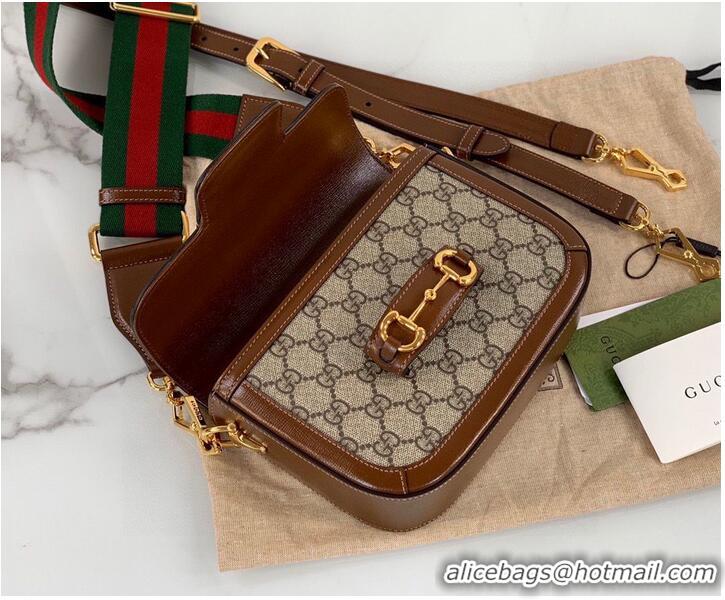 Unique Discount Gucci Horsebit 1955 GG mini bag 658574 brown