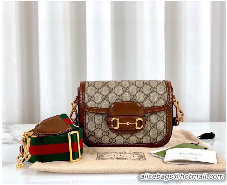 Unique Discount Gucci Horsebit 1955 GG mini bag 658574 brown