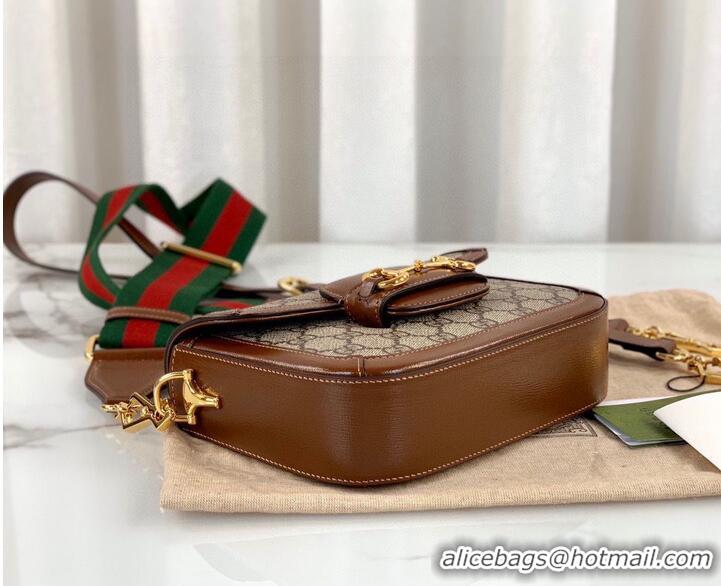 Unique Discount Gucci Horsebit 1955 GG mini bag 658574 brown