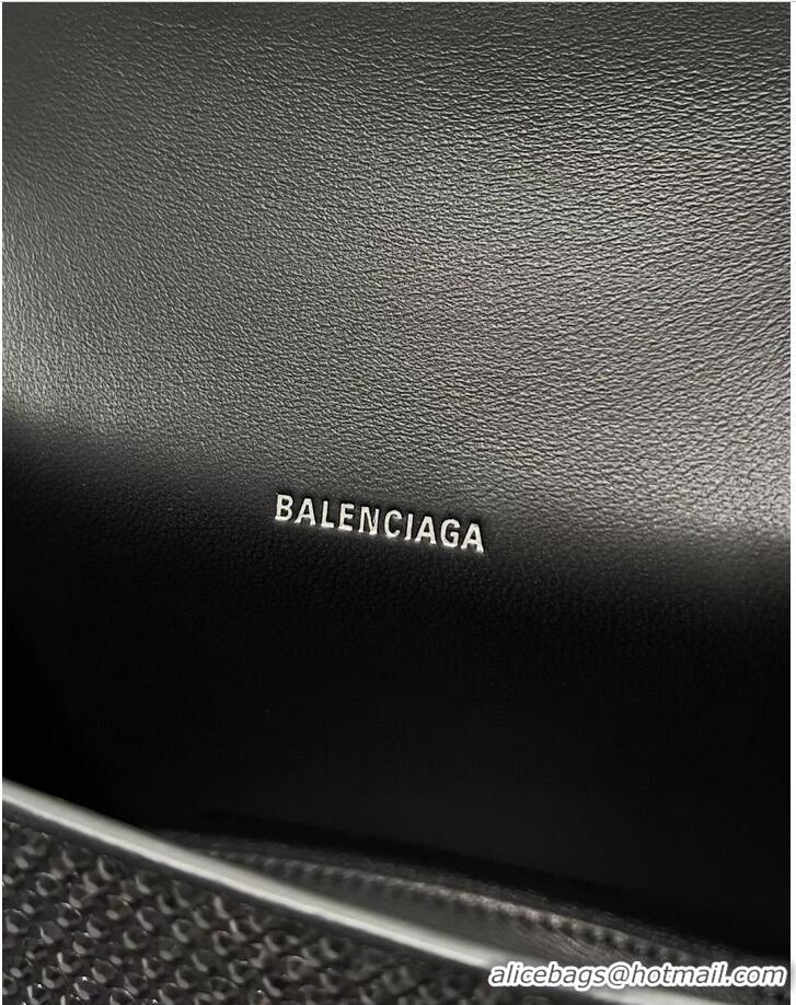 Shop Grade Balenciaga WOMENS HOURGLASS XS HANDBAG WITH RHINESTONES 283328 IN black