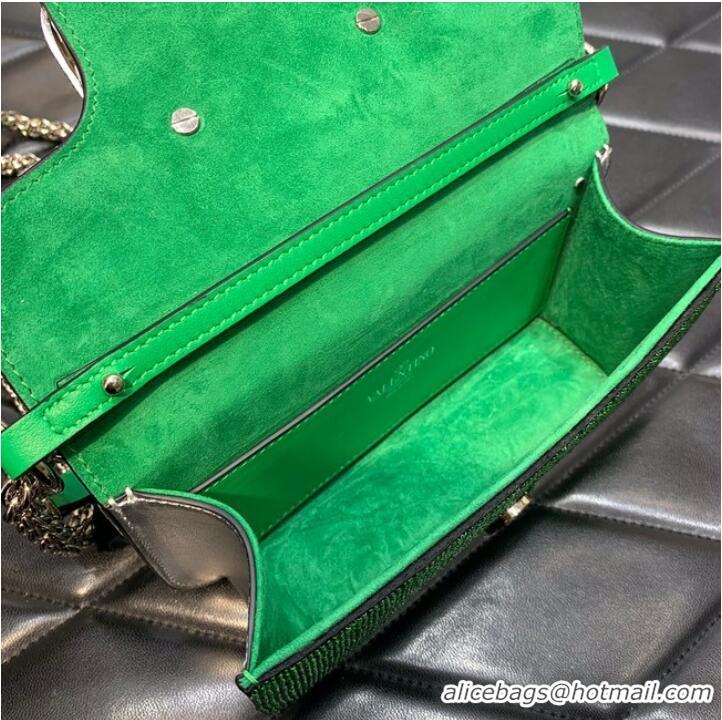 Most Popular VALENTINO MINI LOCO imitation crystal shoulder bag WB0K53SL green