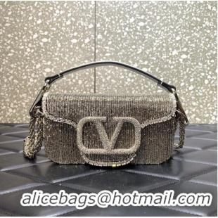 Reasonable Price VALENTINO MINI LOCO imitation crystal shoulder bag WB0K53SL silver