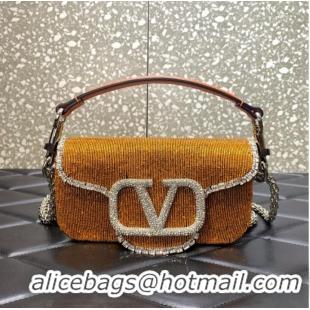 Buy Cheapest VALENTINO MINI LOCO imitation crystal shoulder bag WB0K53SL orange