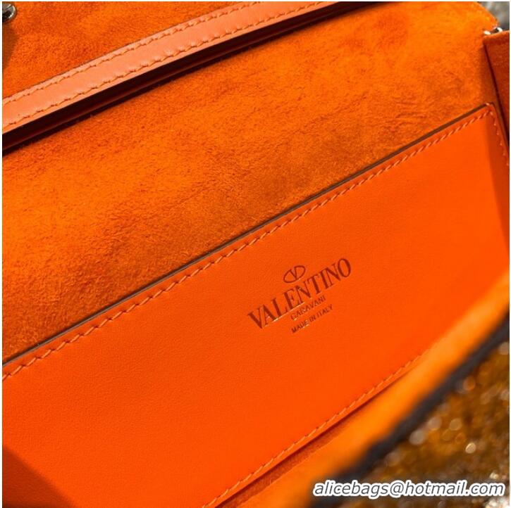 Buy Cheapest VALENTINO MINI LOCO imitation crystal shoulder bag WB0K53SL orange