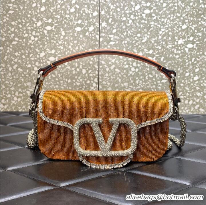 Buy Cheapest VALENTINO MINI LOCO imitation crystal shoulder bag WB0K53SL orange