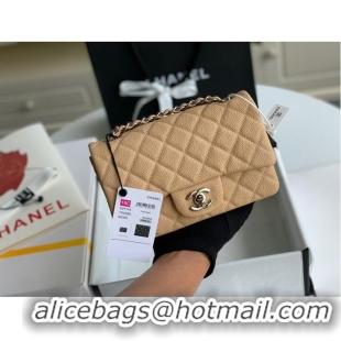 Reasonable Price Chanel Original Caviar Leather Flap cross-body bag CF1116 Apricot & Silver chain