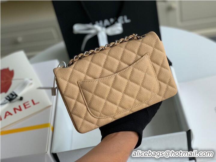 Reasonable Price Chanel Original Caviar Leather Flap cross-body bag CF1116 Apricot & Silver chain