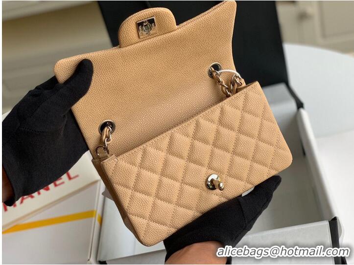 Reasonable Price Chanel Original Caviar Leather Flap cross-body bag CF1116 Apricot & Silver chain