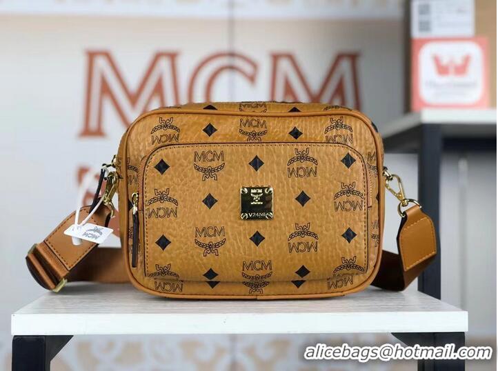 Buy Cheap MCM Shoulder Bag Calfskin Leather 3358 Camel