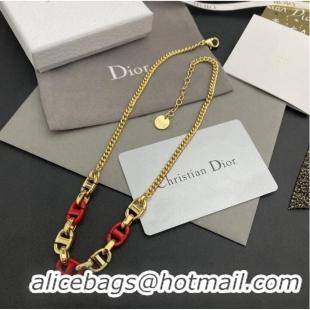 Fashion Ladies Most Popular Dior Necklace CE10160 Red