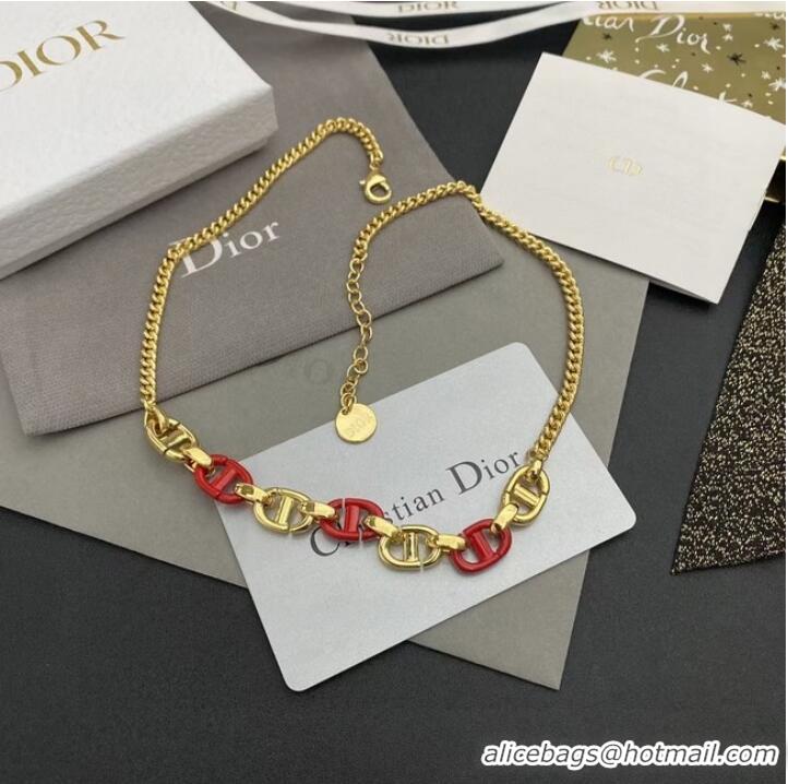 Fashion Ladies Most Popular Dior Necklace CE10160 Red