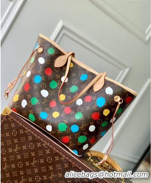 Good Product Louis Vuitton LVxYK Neverfull MM Tote Bag with Painted Dots M46381 2023