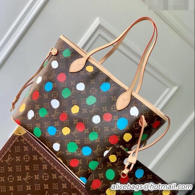 Good Product Louis Vuitton LVxYK Neverfull MM Tote Bag with Painted Dots M46381 2023