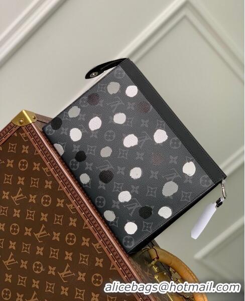 Cheapest Louis Vuitton LVxYK Pochette Voyage Bag in Monogram Eclipse Canvas M81934 Black 2023