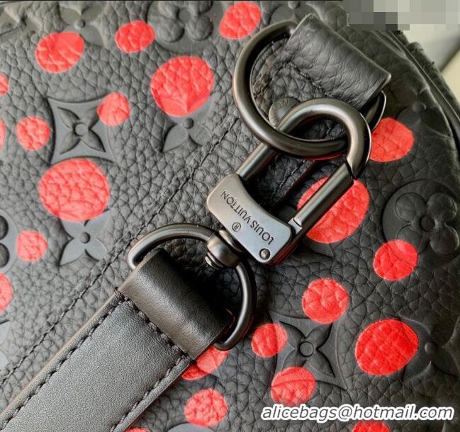 Grade Design Louis Vuitton LVxYK Keepall 50 Travel Bag with Bold Red Dots in Black Monogram Leather M21674 2023