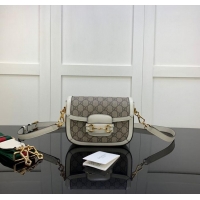 Famous Brand Gucci Horsebit 1955 GG mini bag 658574 white