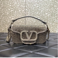 Reasonable Price VALENTINO MINI LOCO imitation crystal shoulder bag WB0K53SL silver