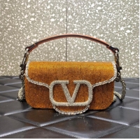 Buy Cheapest VALENTINO MINI LOCO imitation crystal shoulder bag WB0K53SL orange