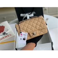 Reasonable Price Chanel Original Caviar Leather Flap cross-body bag CF1116 Apricot & Silver chain