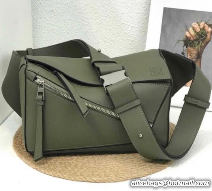 Grade Quality Loewe Small Puzzle Bumbag in Classic Calfskin 10176 Green 2022