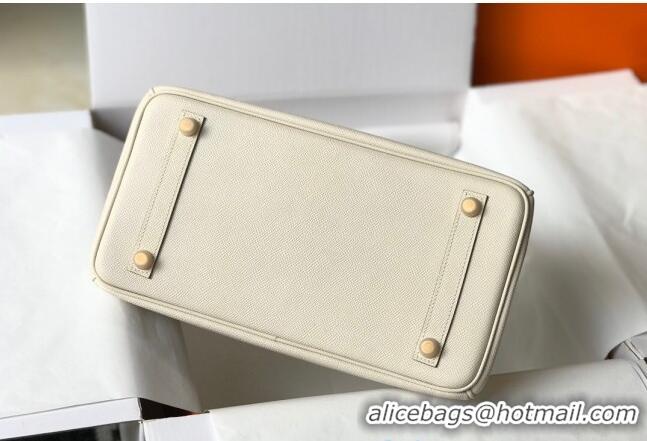 Top Quality Hermes Birkin Bag 30cm in Epsom Calfskin HH30 White/Gold (Half Handmade)