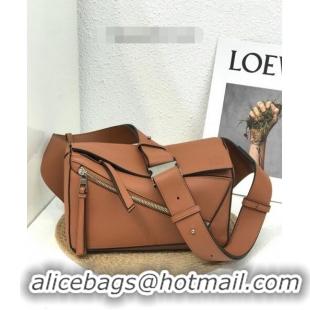 Super Quality Loewe Small Puzzle Bumbag in Classic Calfskin 10176 Caramel Brown 2022