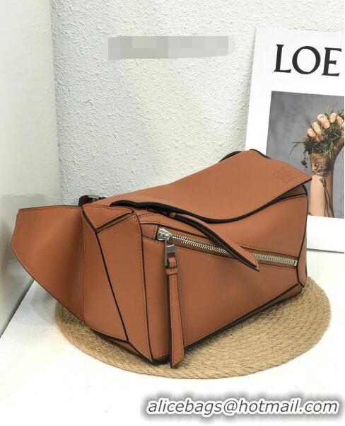 Super Quality Loewe Small Puzzle Bumbag in Classic Calfskin 10176 Caramel Brown 2022