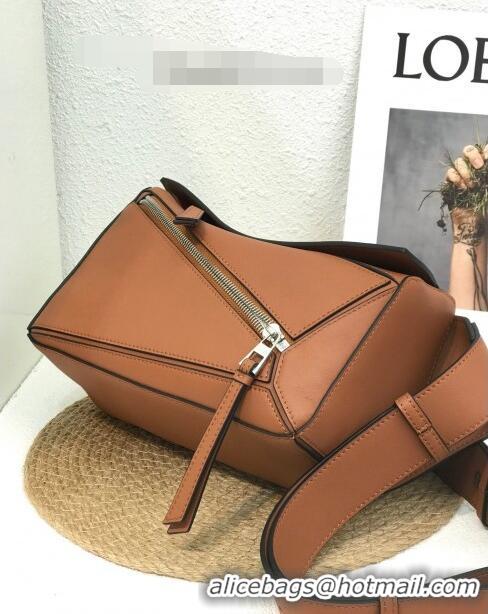 Super Quality Loewe Small Puzzle Bumbag in Classic Calfskin 10176 Caramel Brown 2022