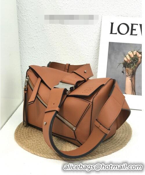 Super Quality Loewe Small Puzzle Bumbag in Classic Calfskin 10176 Caramel Brown 2022