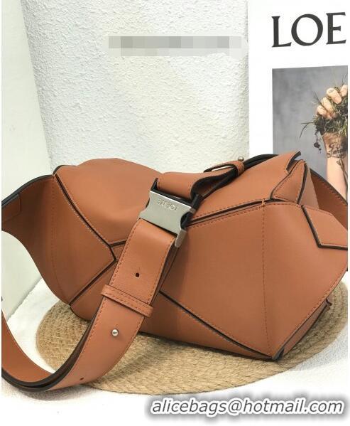 Super Quality Loewe Small Puzzle Bumbag in Classic Calfskin 10176 Caramel Brown 2022