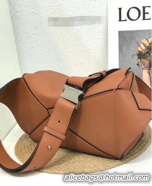 Super Quality Loewe Small Puzzle Bumbag in Classic Calfskin 10176 Caramel Brown 2022