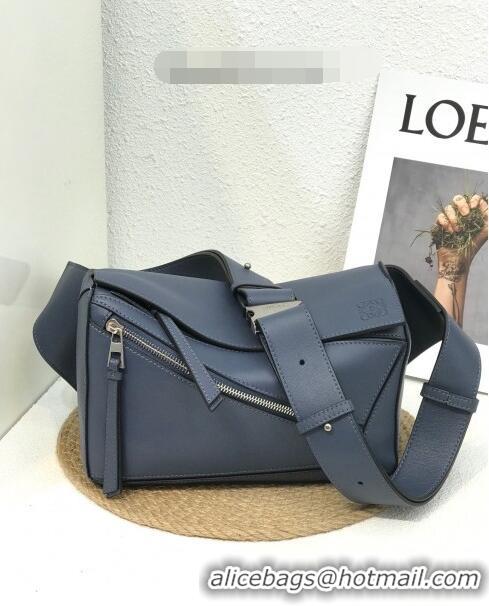 Promotional Loewe Small Puzzle Bumbag in Classic Calfskin 10176 Dark Blue 2022