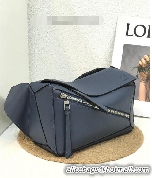 Promotional Loewe Small Puzzle Bumbag in Classic Calfskin 10176 Dark Blue 2022